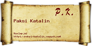 Paksi Katalin névjegykártya